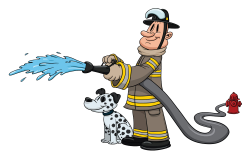 Firefighter Cartoon Fire department Firefighting - Fireman sprinkler ...