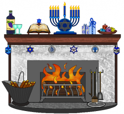 Fireplace clip art hanukkah decorated menorah and ts - Clipartix