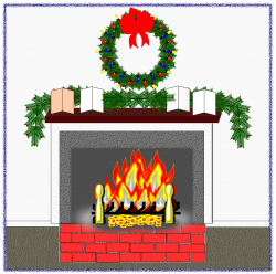 Clipart - Christmas Hearth Fire