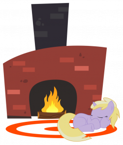 Dinky Sleeping in Front of a Fireplace by REPLAYMASTEROFTIME on ...