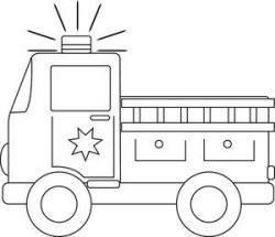 clip art black and white | Firetruck Clipart Image Black And ...