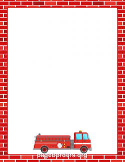Fire Truck Border: Clip Art, Page Border, and Vector Graphics