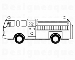 Fire Truck Outline SVG, Firetruck Svg, Fire Engine SVG, Fire Truck Clipart,  Fire Truck Files for Cricut, Cut Files For Silhouette, Dxf, Png
