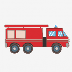 Red Car Fire Cartoon Hand Drawn Fire Truck Fire Fighting ...