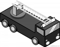 Fire Truck Transportation free black white clipart images ...