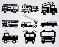Fire Truck SVG Bundle, Firetruck SVG, Firetruck Clipart, Cut Files For  Silhouette, Files for Cricut, Vector, Fire Truck Svg, Dxf, Png,