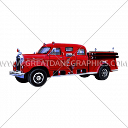 Vintage Fire Truck Large | Production Ready Artwork for T-Shirt Printing