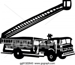 Vector Art - Fire truck with ladder. Clipart Drawing ...
