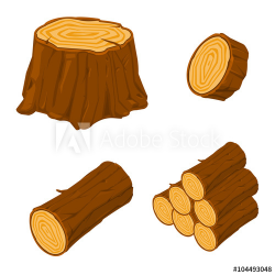 Vector illustration Icon set of chopped wood. Concept for ...