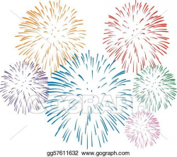 Vector Art - Fireworks . Clipart Drawing gg57611632 - GoGraph