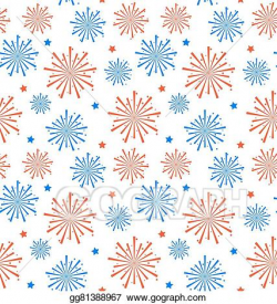Vector Art - Seamless pattern firework for independence day ...
