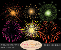 Dazzling Fireworks Clipart, Fireworks Clip Art, Firework Display Clipart,  Wedding Fireworks, 4th of July- Instant Download