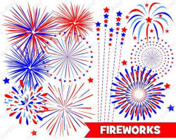 Fireworks Clipart, Independence Day, 4th of July, Digital ...