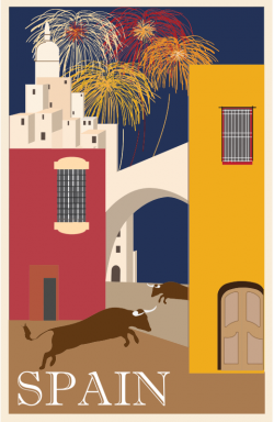 Clipart - Vintage Travel Poster Spain
