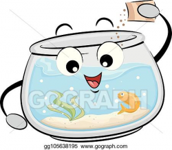 EPS Vector - Fishbowl mascot feed fish illustration. Stock ...