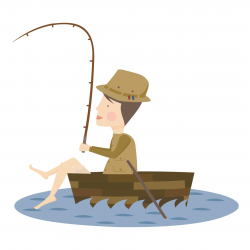 Cartoon Fisherman Clipart - Design Droide