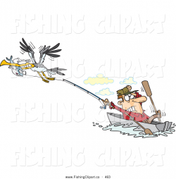 Clip Art of a Cartoon of a Bad Gull Stealing a Fish from a ...