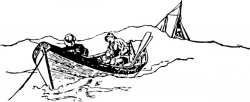 Small Rowing Boat With Fishermen clip art Free vector in ...