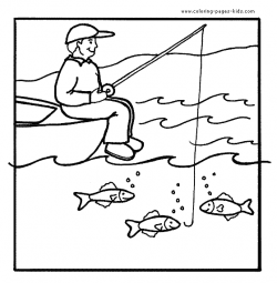 Fishing coloring pages for kids | quiet book- animals | Fish ...