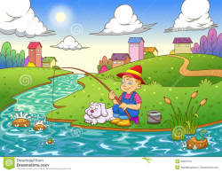 fishing river clipart | grandpa minnow | Kids activity books ...