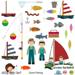 Fishing Clipart, Fisherman Clipart, Dad Clipart, Fathers day Clipart,  Instant Download, Male Clipart