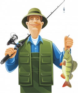 Fisherman Fishing rod Clip art - Holding a fishing rod and a fish ...