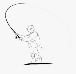 Fly Line Drawing - Fisherman Line Drawing #320961 - Free ...