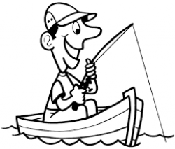 Image result for clipart line drawing man fishing in boat ...