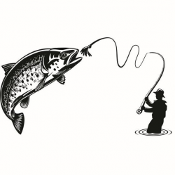 Fly Fishing #1 Fisherman Trout Fish River Lures .SVG .EPS .PNG Instant  Digital Clipart Vector Cricut Cut Cutting Download Printable File
