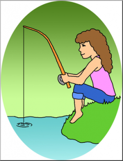 Clip Art: Kids: Girl Fishing Color I abcteach.com | abcteach