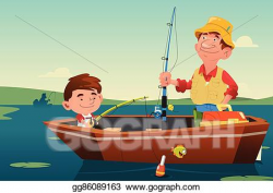 Vector Art - Father son fishing. Clipart Drawing gg86089163 ...