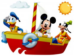 Mickey, Donald & Goofy in Sailboat | clipart - water fun | Pinterest ...