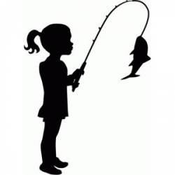 Little girl fishing silhouette | Cricut | Fish silhouette ...