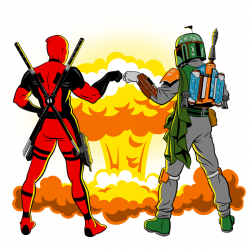 Star Wars & Marvel - Deadpool & Boba Fett - Epic Bro Fist - T-Shirt ...