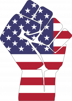 Clipart - American Flag Fist With Stroke