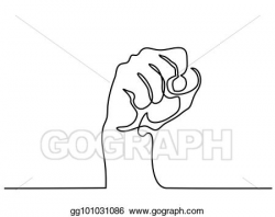 Vector Art - Continuous line drawing of fist. Clipart ...