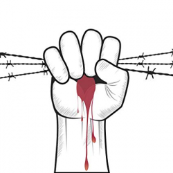 Amazon.com: Fight the Power Oppression Barbed Wire Bleeding ...
