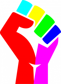 Clipart - Rainbow fist saturated