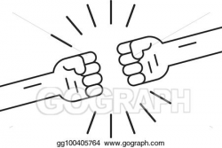 Vector Stock - Fighting gesture with two thin line fists ...