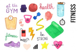 Health Fitness Watercolor Clipart ~ Illustrations ~ Creative Market