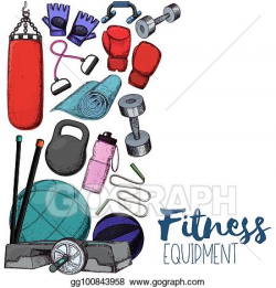 Vector Illustration - Home gym equipment. EPS Clipart ...