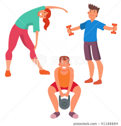 Fitness people gym sporty club vector icons... - Stock ...