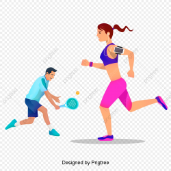 Cartoon Sports Fitness Exercise Sports People, Table Tennis ...