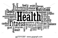 EPS Illustration - Health and fitness word cloud. Vector ...