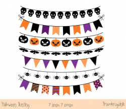 Halloween banner clip art clipart, Digital banner flag ...