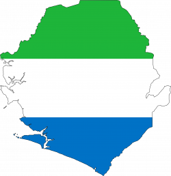 Clipart - Sierra Leone Flag Map With Stroke
