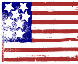 Clipart - Contorted US Flag - Colour