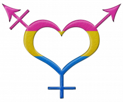 Pansexual pride heart shaped gender neutral symbol in matching pride ...
