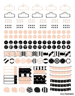 Minimalistic set of elements for creating planner stickers ...