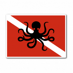 Octopus Dive Flag Sticker – PURE TIDES